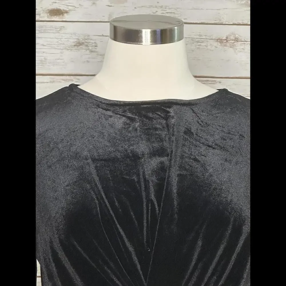 Eloquii Elements whimisigoth witch black velvet twisted crop top Size 20 - Picture 4 of 8